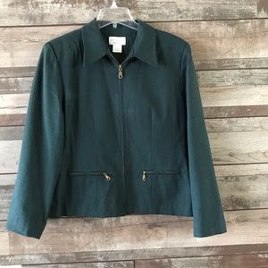 Christopher &  Banks jacket zip front green